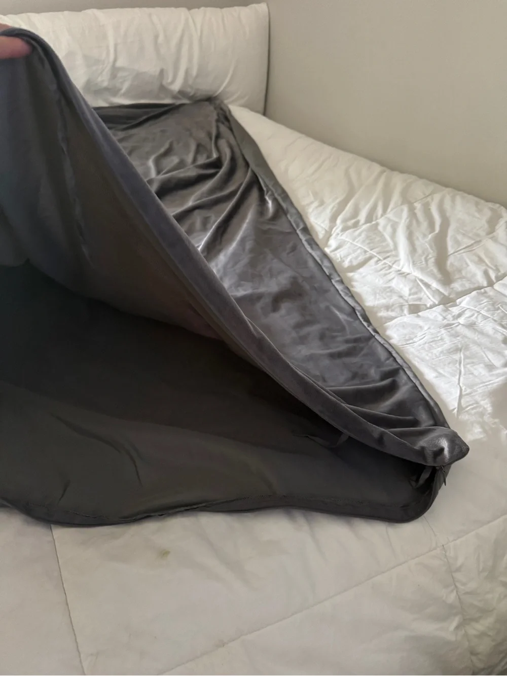 Charcoal Grey Minky/Velvet Weighted Blanket Duvet Cover - 48